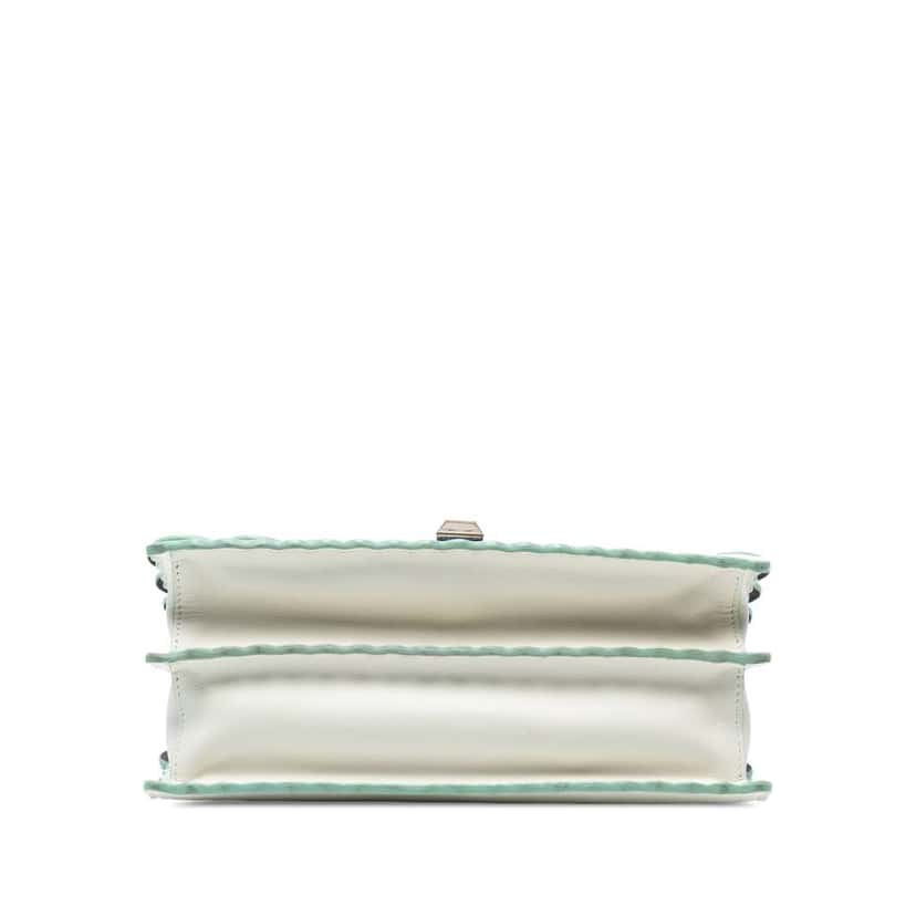 Fendi Medium Scalloped Leather Studded Kan I Satchel White Leather Good condition - Inside View