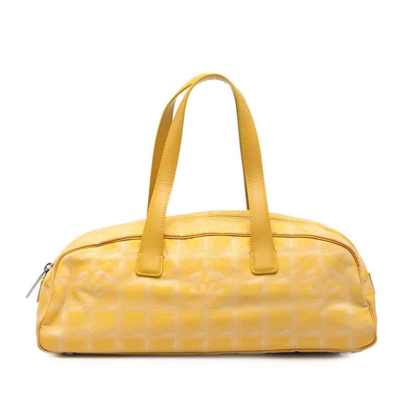 Chanel New Travel Line Nylon Handbag Yellow Good condition - Front View