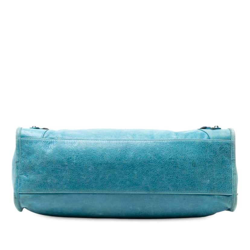 Balenciaga Lambskin Motocross Classic City Satchel Blue Leather Good condition - Inside View