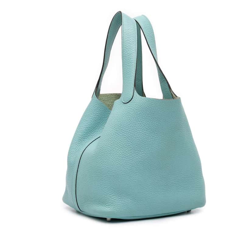 Hermès Clemence Picotin Lock 22 Blue Leather Fair condition - Back View