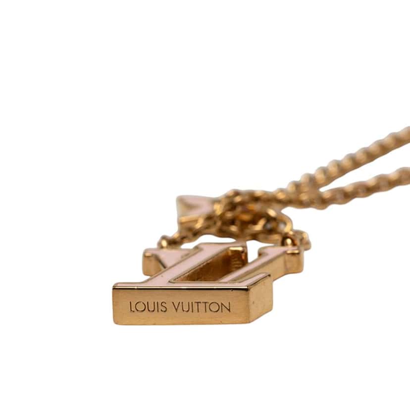 Louis Vuitton Gold Plated Enamel LV Iconic Pendant Necklace Gold Metal Good condition - Inside View