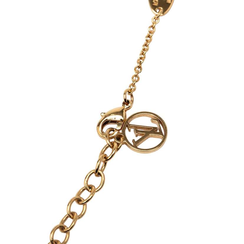 Louis Vuitton Gold Plated Enamel LV Iconic Pendant Necklace Gold Metal Good condition - Model View