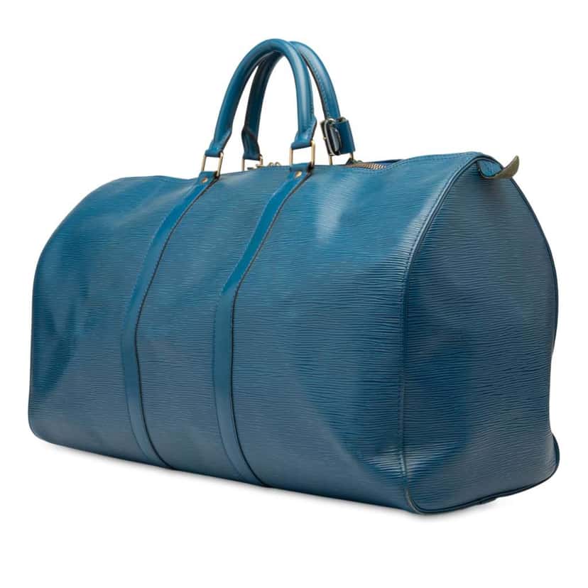 Louis Vuitton Epi Keepall 50 Blue Leather Good condition - Back View