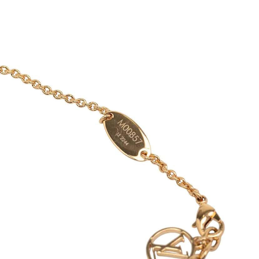 Louis Vuitton Gold Plated Essential V Necklace Gold Metal Good condition - Back View