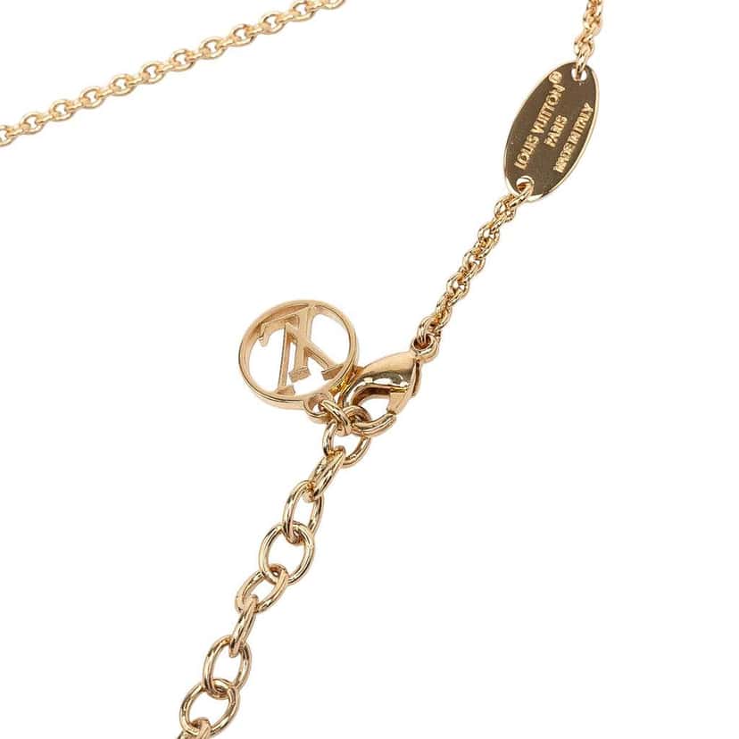 Louis Vuitton Gold Plated Essential V Necklace Gold Metal Good condition - Inside View