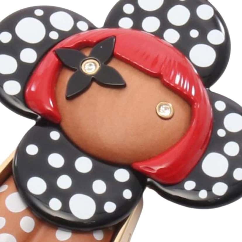 Louis Vuitton Yayoi Kusama Infinity Dot Wood Vivienne Bag Charm Black Very good condition - Box View