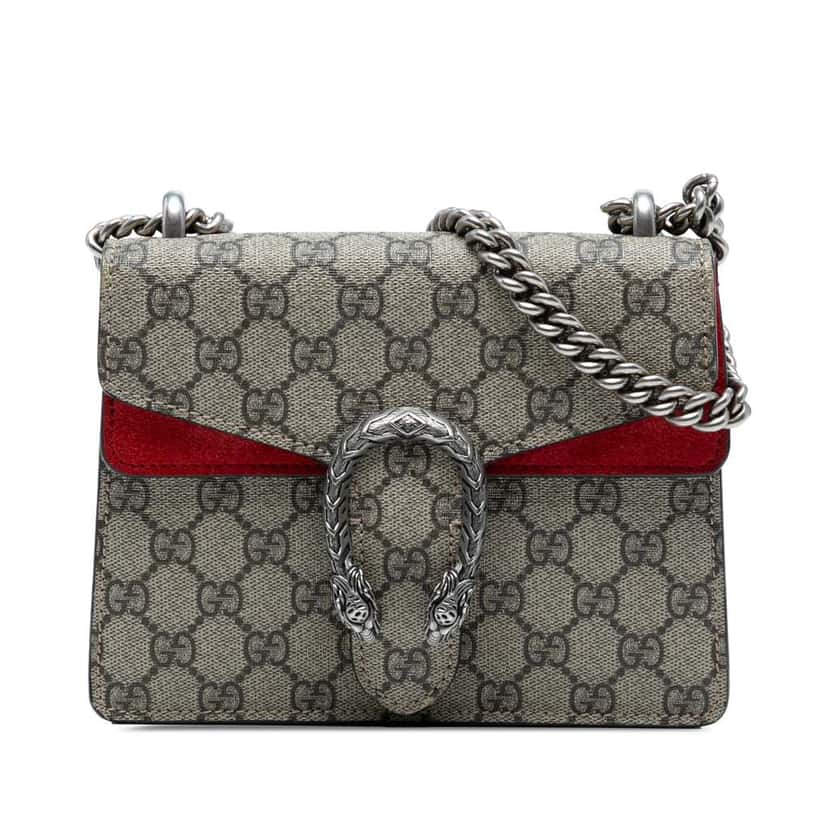 Gucci Small GG Supreme Dionysus Crossbody Brown Canvas Good condition - Front View