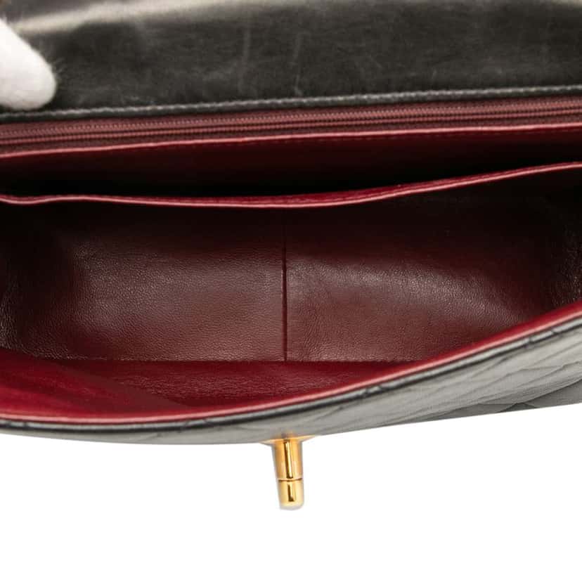 Chanel Quilted Lambskin XL Square Flap Black Leather Very good condition - Model View