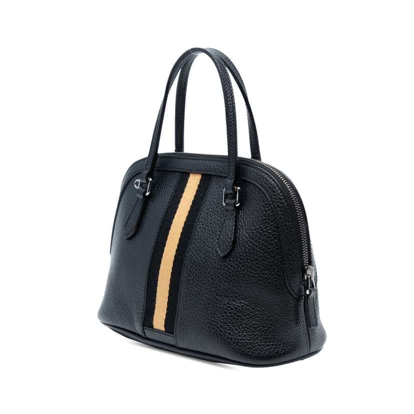Gucci Mini Leather Web Dome Satchel Black Leather Good condition - Back View