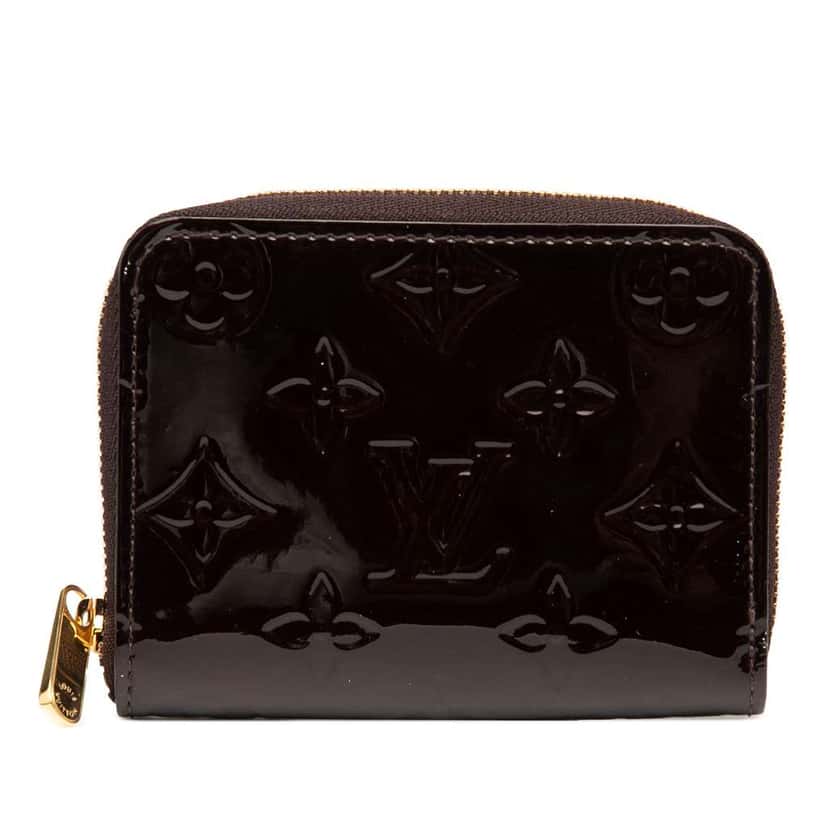 Louis Vuitton Monogram Vernis Zippy Coin Purse Purple Leather Good condition - Front View