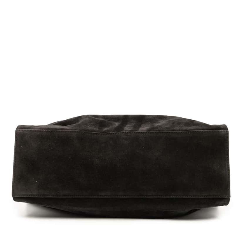 Chanel CC Suede Tote Black Leather Good condition - Inside View