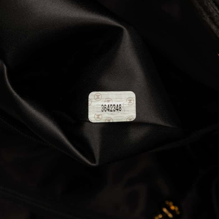 Chanel CC Suede Tote Black Leather Good condition - Box View