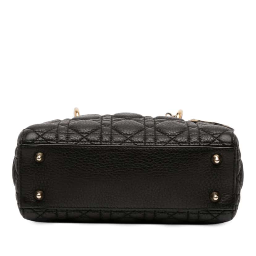 Dior Small Grained Calfskin Cannage Supple Lady Dior Black Leather Good condition - Inside View