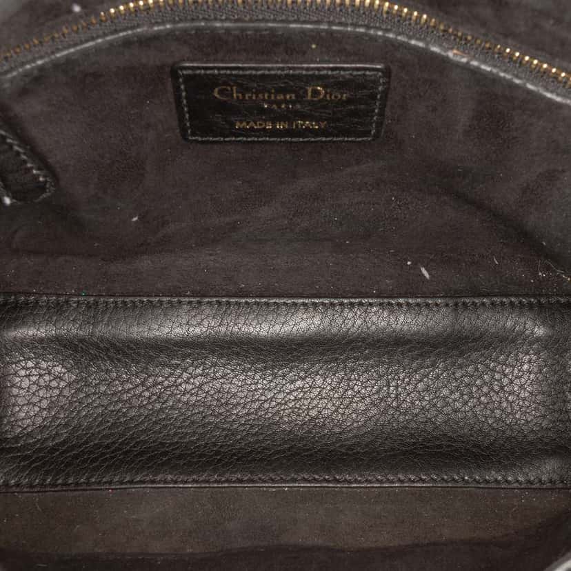 Dior Small Grained Calfskin Cannage Supple Lady Dior Black Leather Good condition - Model View