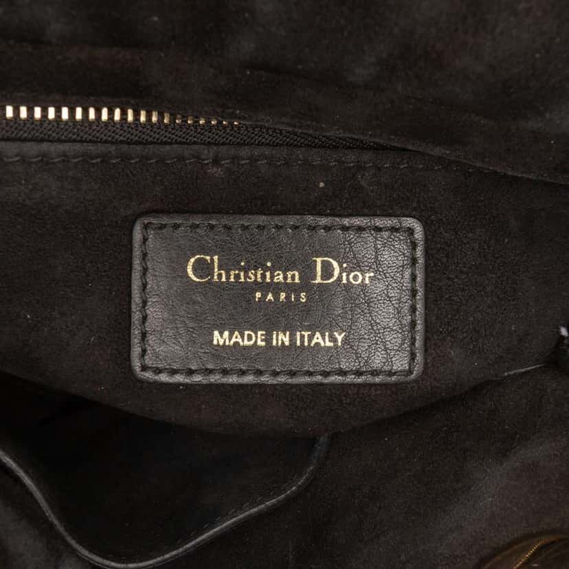 Dior Small Grained Calfskin Cannage Supple Lady Dior Black Leather Good condition - Box View