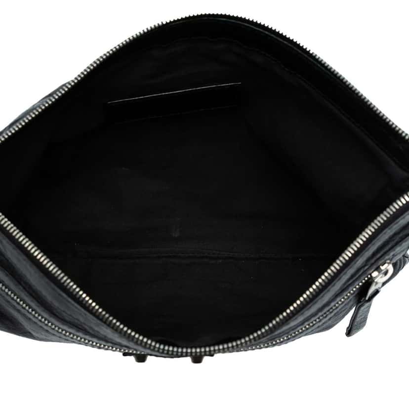 Balenciaga Lambskin Motocross Classic Clip M Clutch Black Leather Good condition - Model View