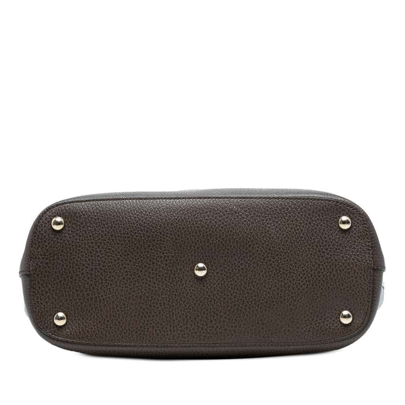 Gucci Pebbled Leather Lady Dollar Tote Gold Leather Good condition - Inside View