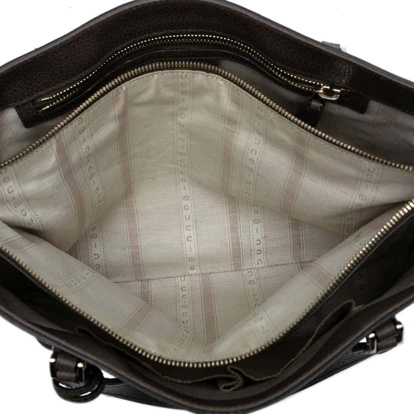 Gucci Pebbled Leather Lady Dollar Tote Gold Leather Good condition - Model View