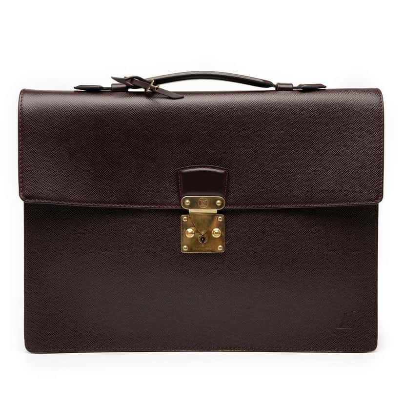 Louis Vuitton Taiga Serviette Kourad Briefcase Red Leather Good condition - Front View