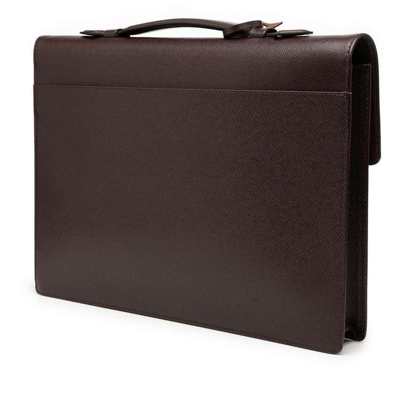 Louis Vuitton Taiga Serviette Kourad Briefcase Red Leather Good condition - Back View