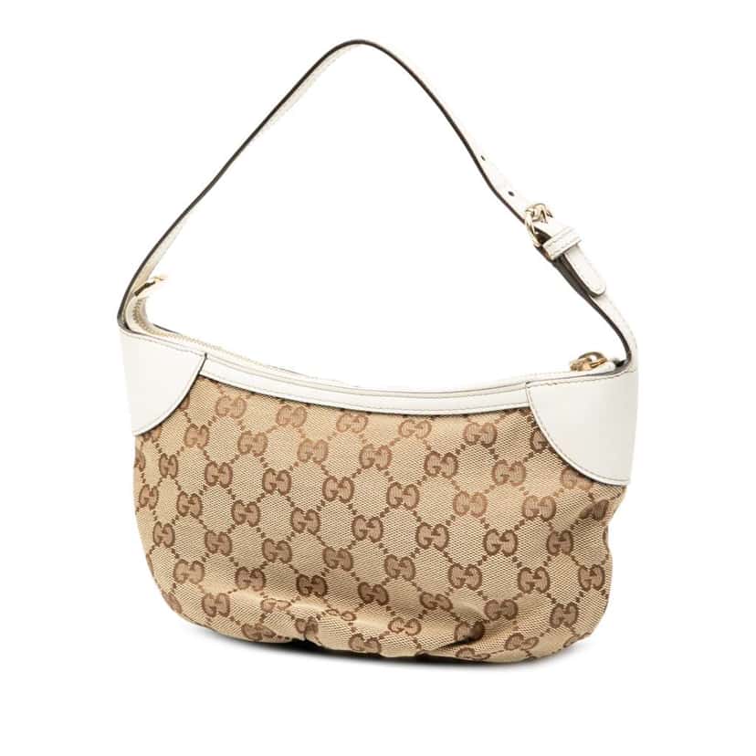 Gucci GG Canvas Web Handbag Brown Canvas Good condition - Back View