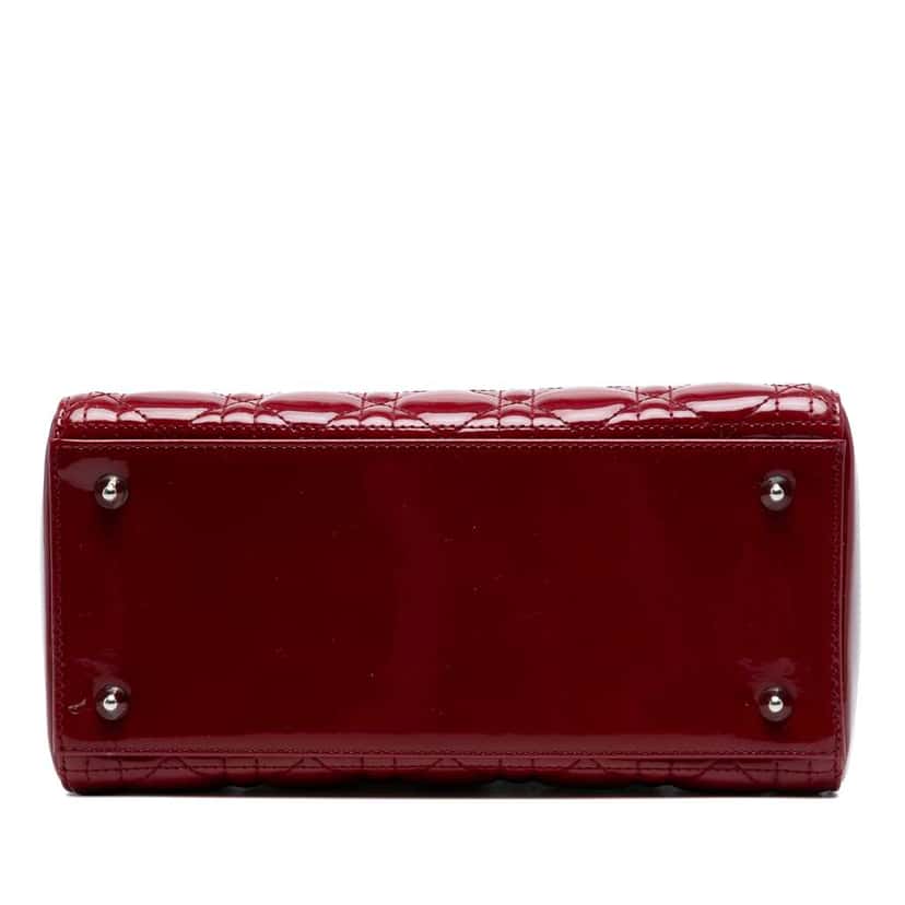 Dior Medium Patent Cannage Lady Dior Red Leather Good condition - Inside View