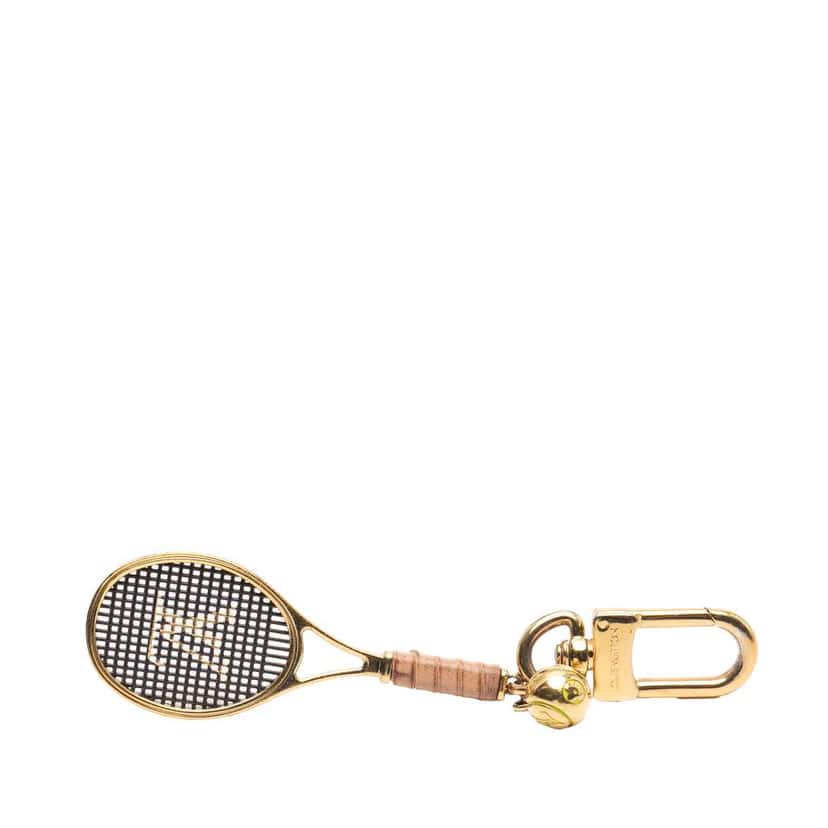 Louis Vuitton Gold Plated LV Serve Bag Charm and Key Chain Gold Metal Good condition - Back View