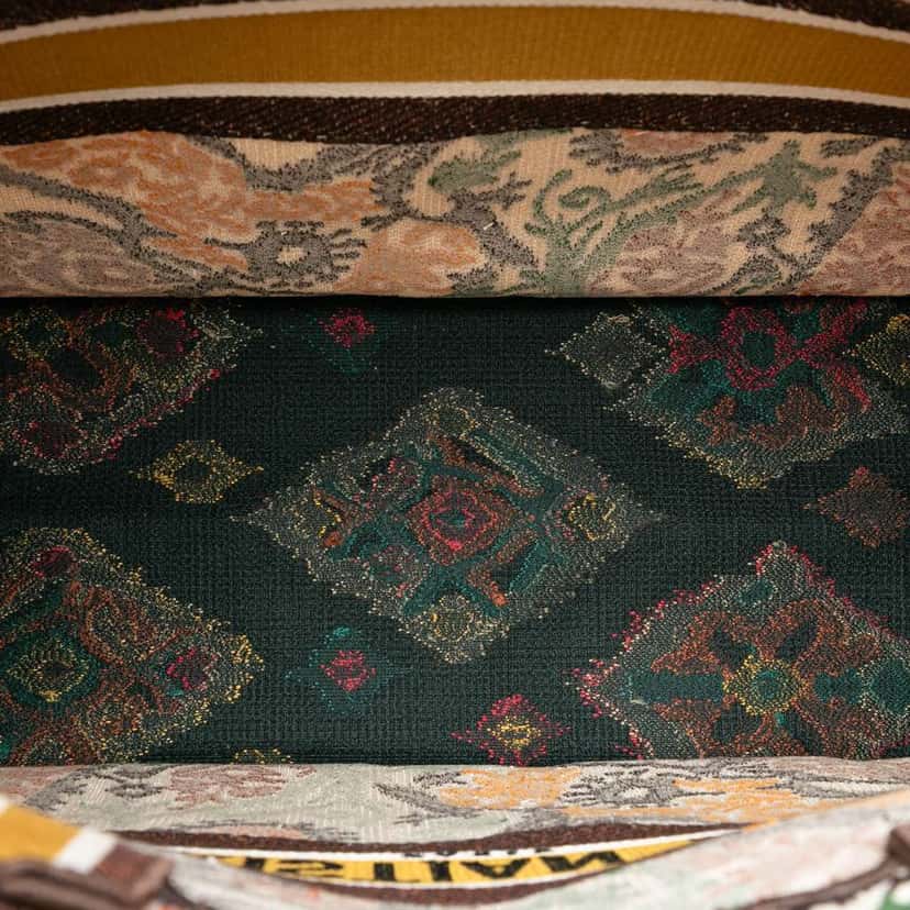 Dior Large Embroidered Canvas Paisley Book Tote Yellow Canvas Good condition - Model View