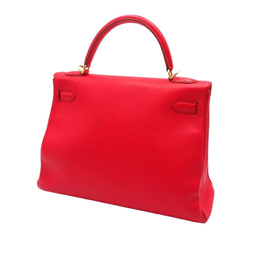 Hermès Gulliver Kelly II Retourne 32 Red Leather Good condition - Back View