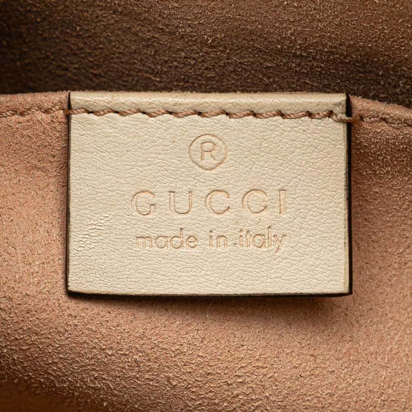 Gucci Small GG Supreme Apple Heart Padlock Tote Brown Canvas Very good condition - Box View