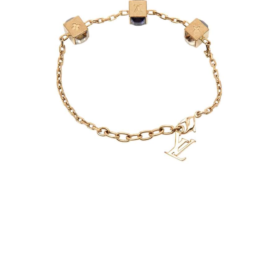 Louis Vuitton Gold Plated Gamble Crystal Bracelet Gold Metal Good condition - Model View