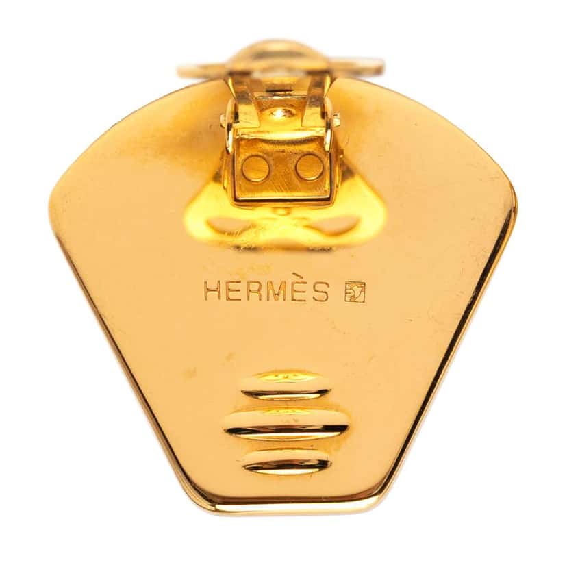 Hermès Enamel Cloisonne Clip On Earrings Black Good condition - Inside View