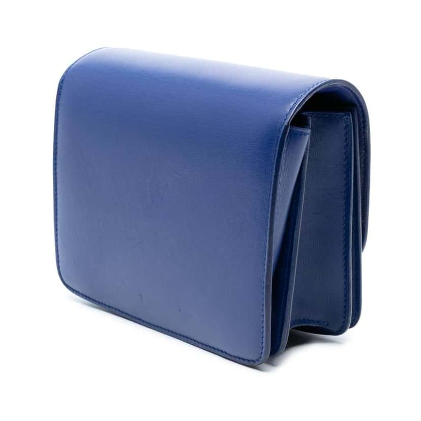 Celine Small Calfskin Classic Box Blue Leather Good condition - Back View