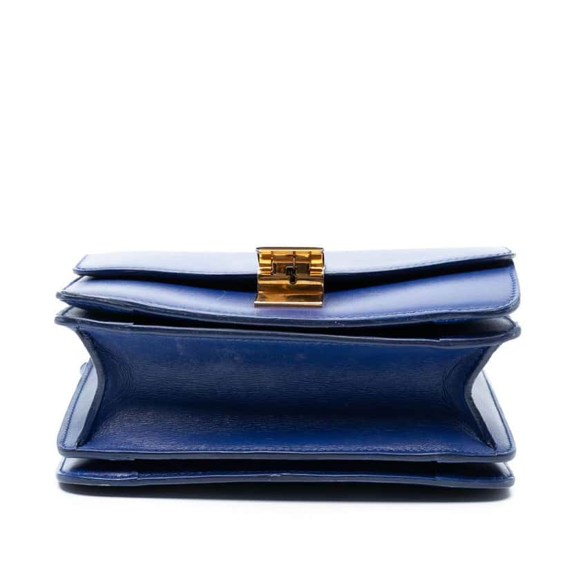 Celine Small Calfskin Classic Box Blue Leather Good condition - Inside View