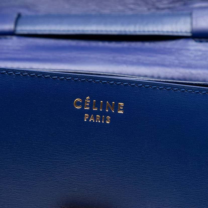 Celine Small Calfskin Classic Box Blue Leather Good condition - Box View