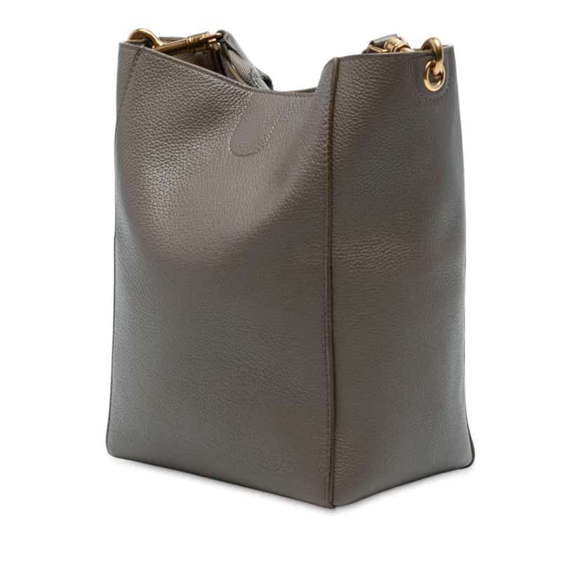 Celine Small Soft Grained Calfskin Seau Sangle Bucket Bag Brown Leather Very good condition - Back View