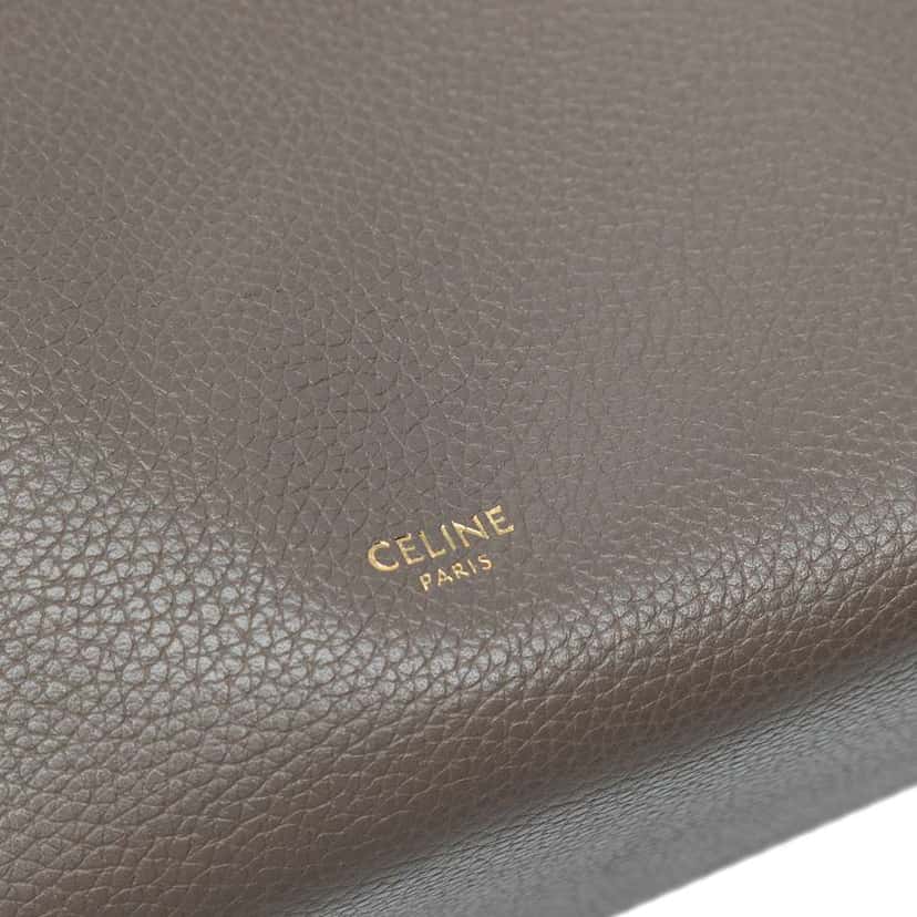 Celine Small Soft Grained Calfskin Seau Sangle Bucket Bag Brown Leather Very good condition - Box View