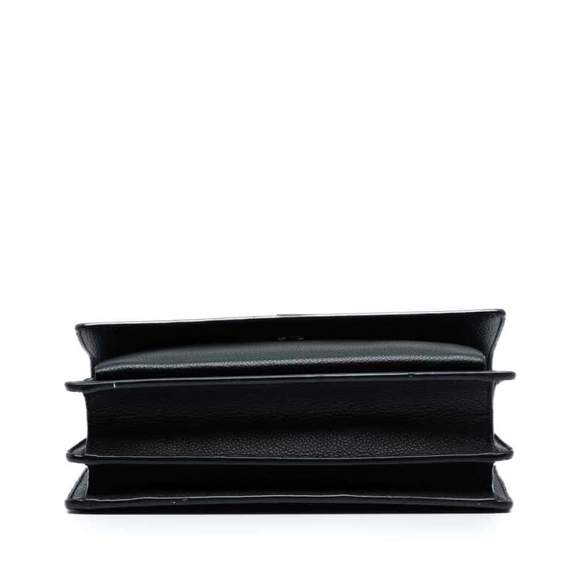 Saint Laurent Medium Grained Calfskin Monogram Sunset Crossbody Black Leather Good condition - Inside View