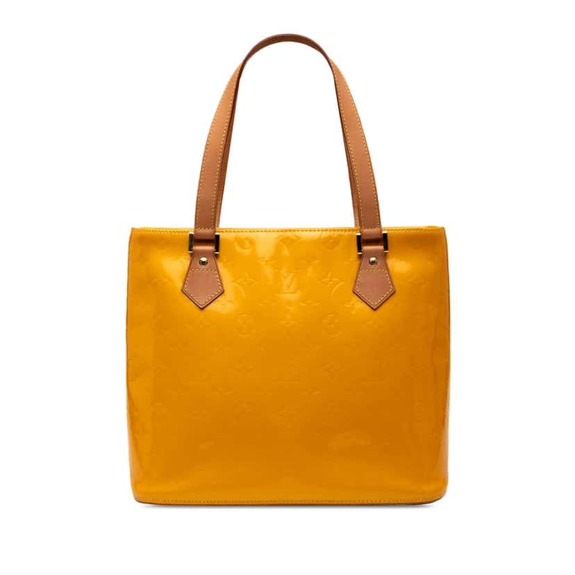 Louis Vuitton Monogram Vernis Houston Yellow Leather Good condition - Front View