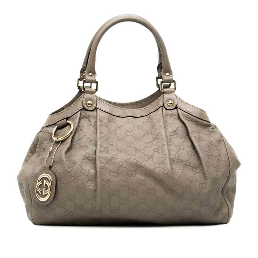 Gucci Medium Guccissima Sukey Tote Brown Leather Good condition - Front View