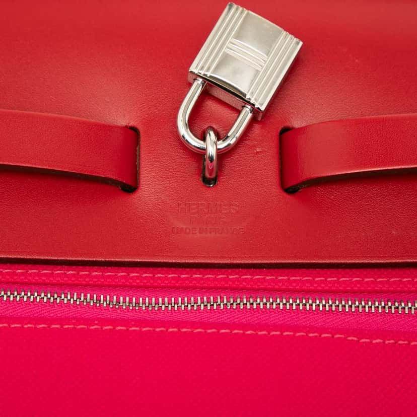 Hermès Toile Herbag Zip 31 Laque Pink Canvas Good condition - Box View