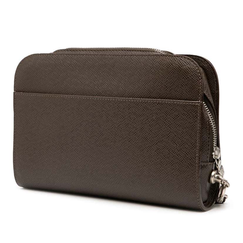Louis Vuitton Taiga Pochette Baikal Brown Leather Good condition - Back View
