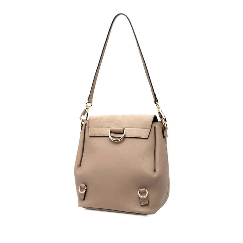 Chloé Medium Calfskin and Suede Faye Backpack Brown Leather Good condition - Back View