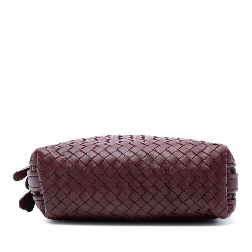 Bottega Veneta Nappa Intrecciato Nodini Double Zip Crossbody Red Leather Good condition - Inside View