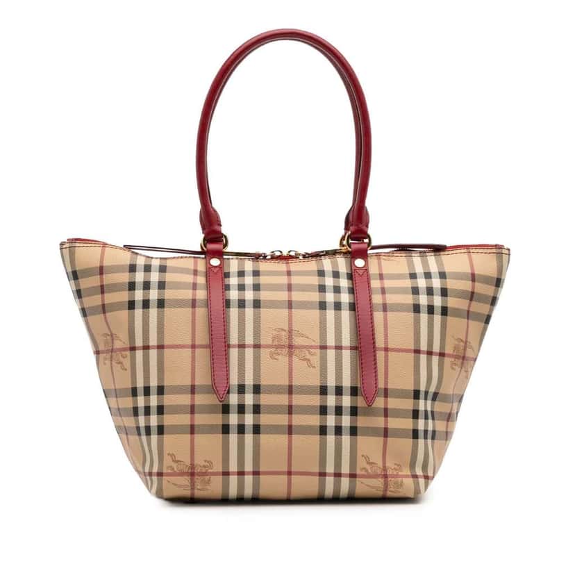 Burberry Small Haymarket Check Coated Canvas Salisbury Tote Brown Canvas Good condition - Front View