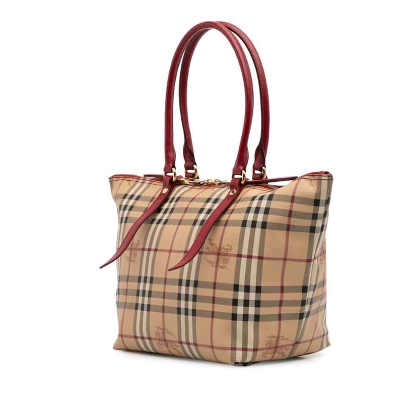 Burberry Small Haymarket Check Coated Canvas Salisbury Tote Brown Canvas Good condition - Back View