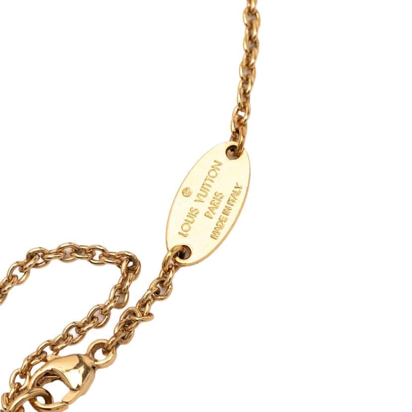 Louis Vuitton Gold Plated Essential V Necklace Gold Metal Good condition - Box View