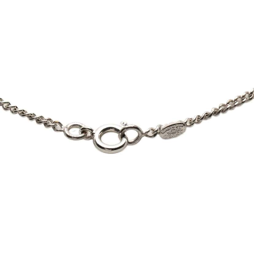 Chanel Silver Plated Enamel CC Pendant Necklace Silver Metal Good condition - Inside View