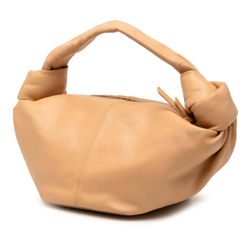 Bottega Veneta Mini Calfskin Double Knot Bag Brown Leather Good condition - Back View
