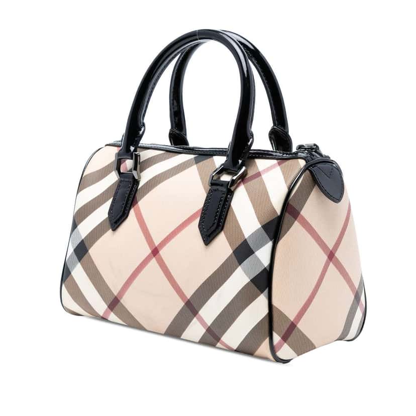 Burberry Supernova Check Canvas Chester Boston Bag Brown Canvas Good condition - Back View